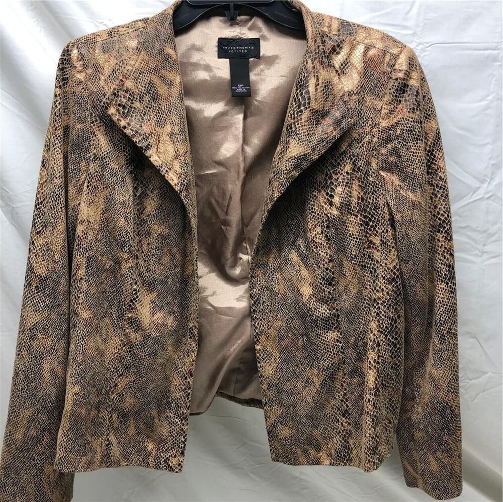 Ladies Gold Jacket by Investments Petites SZ 12P